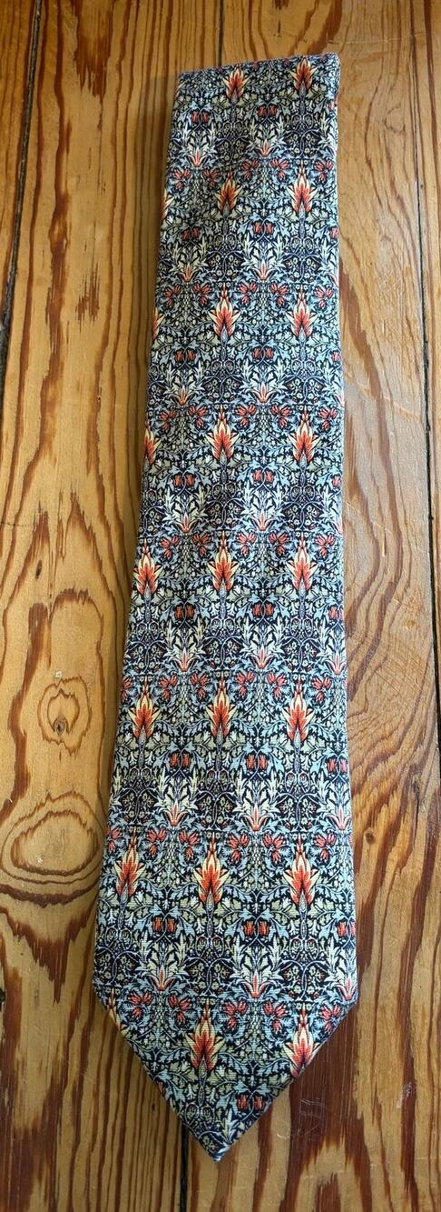 William Morris Silk Tie Fox & Chave Snakeshead pattern NEW